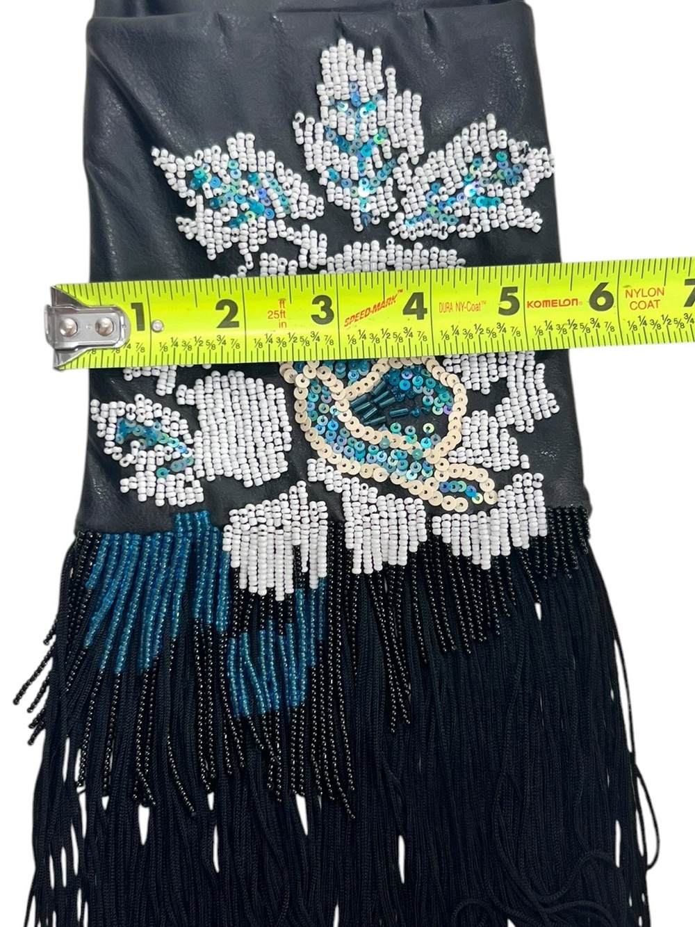 Cache Black Small Beaded Flower Bag with Beaded Fringe - Picture 10 of 13